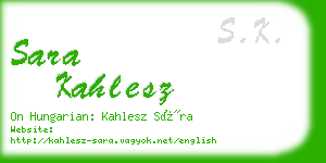 sara kahlesz business card